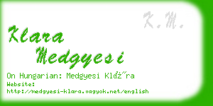 klara medgyesi business card